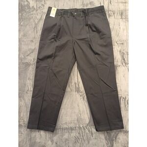 Lee Men Black Double Pleat Unstoppable Trousers Pants 44x30